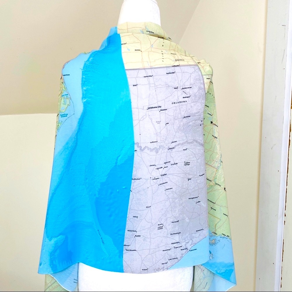 NEW without TAGS Elegant Wrap w. map of the Civil Rights Trail - Picture 2 of 8
